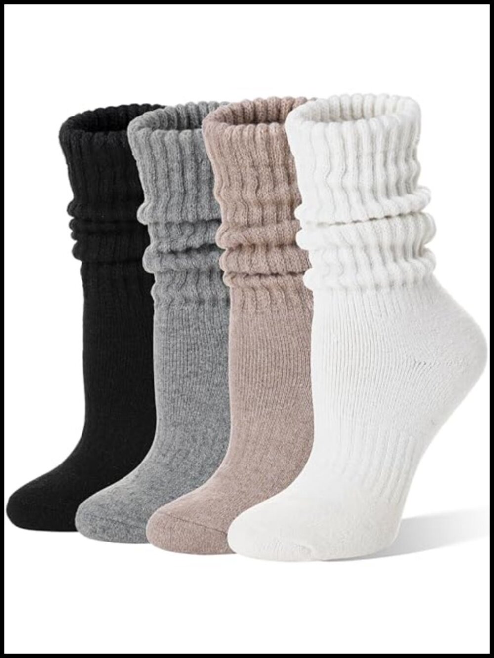 Merino Wool Slouch Boot Socks Thermal Warm Winter Scrunch Crew Socks Women